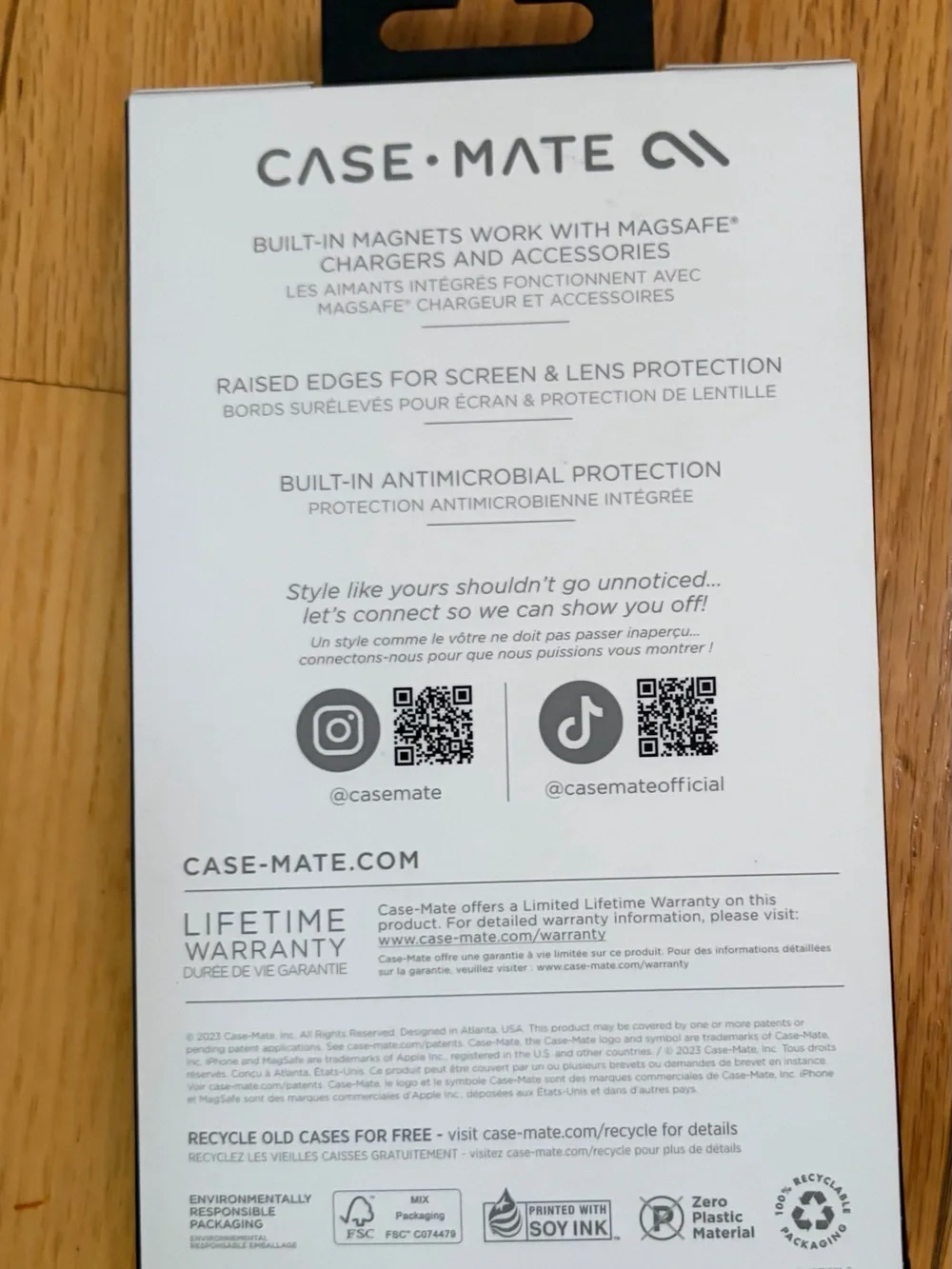 case-mate iPhone 15/14/13 Clear Case with Gold Glitter MagSafe Ring